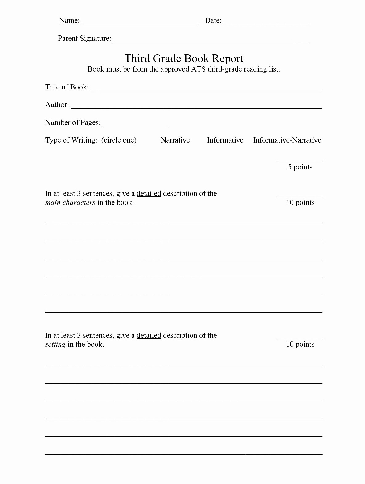 How to Write a Book Report: Top Tips for Success Inside Book Report Template 3rd Grade