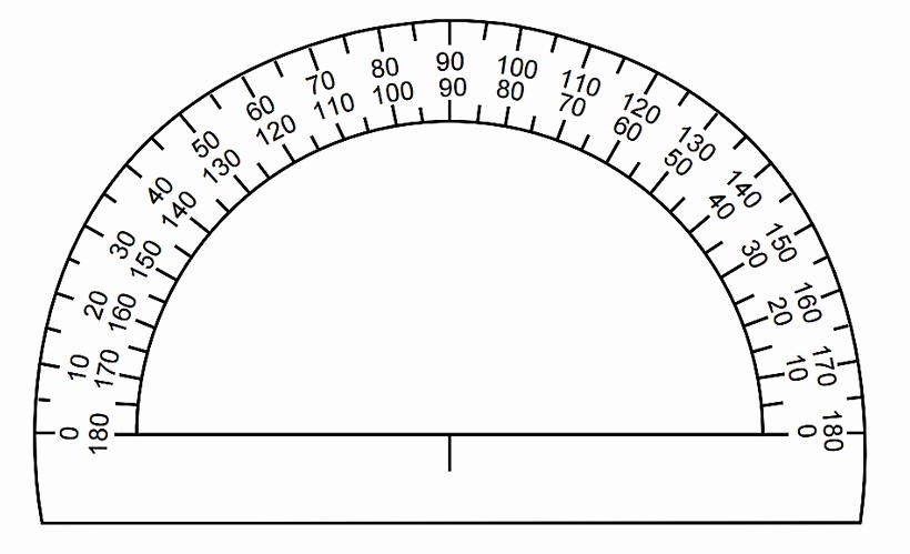 Free Printable Protractor 180° 360° Pdf with Ruler