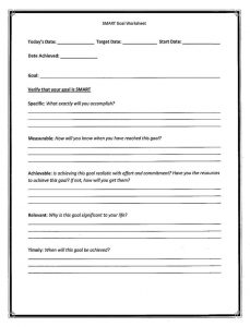 Smart Goals Template Worksheet - One Platform For Digital Solutions