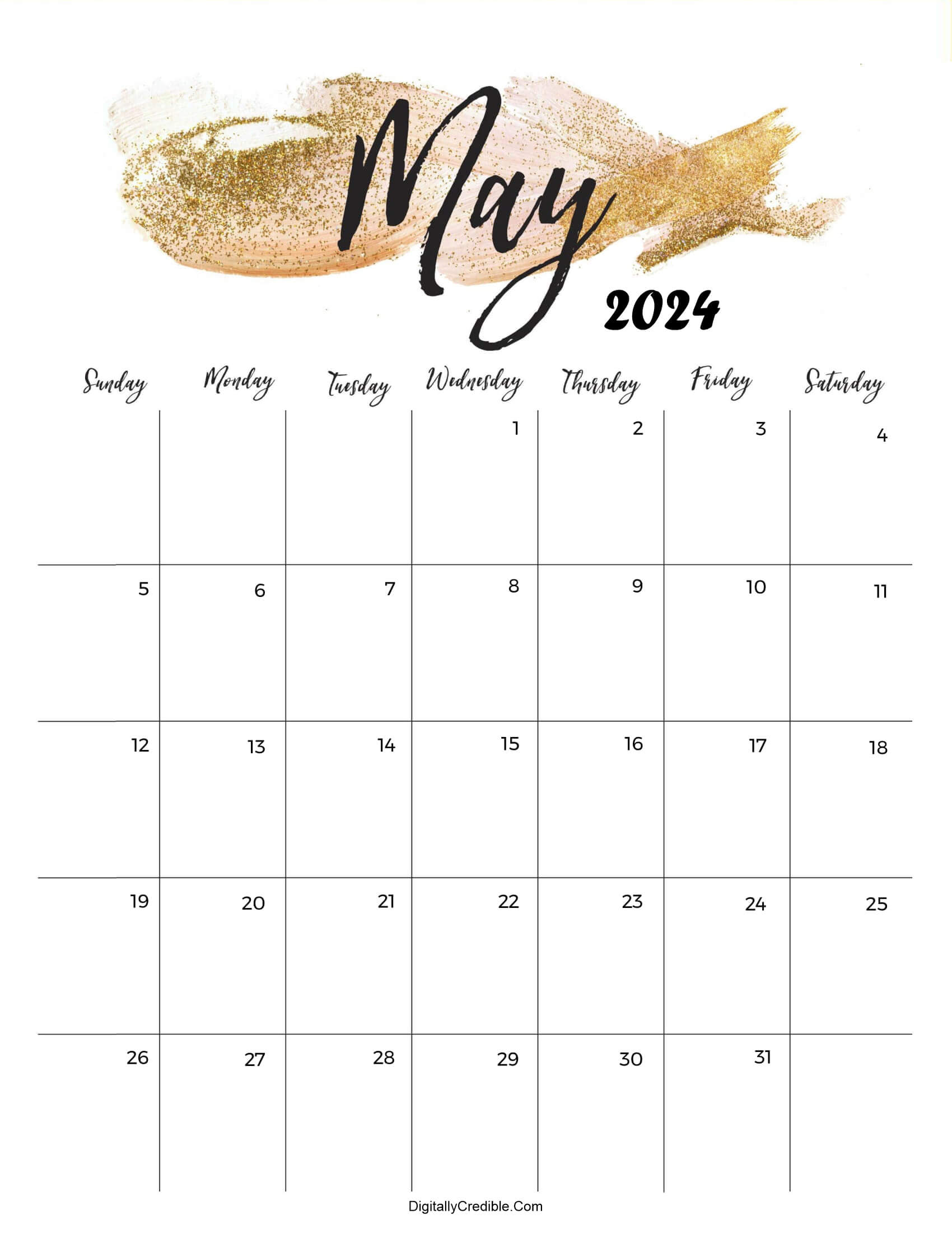 Cute Calendar May 2024