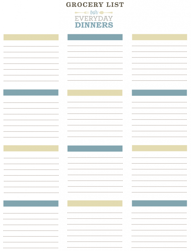 free printable grocery list template one platform for