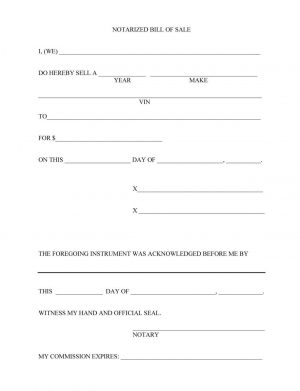 printable vehicle bill of sale template