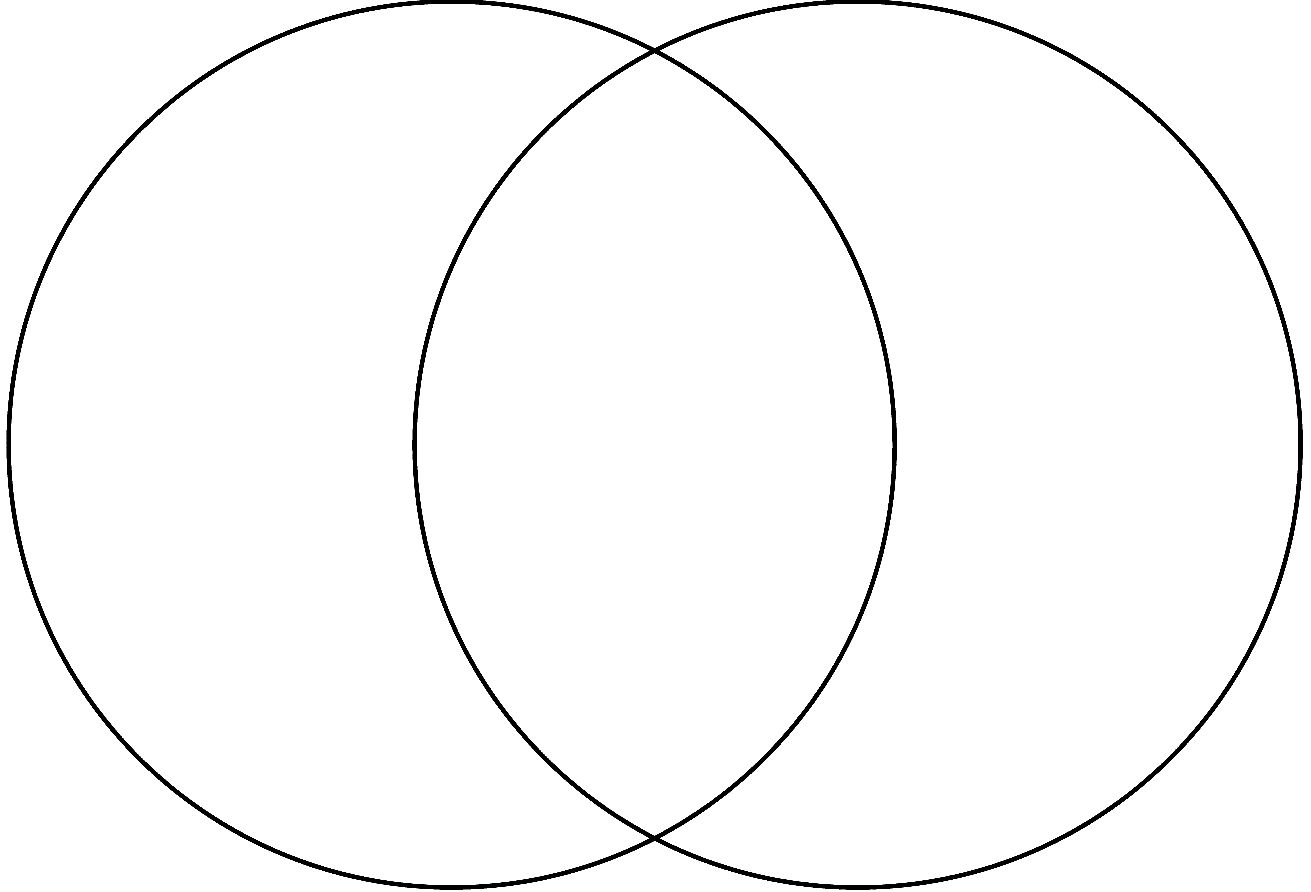 Printable Blank Venn Diagram Template Worksheet