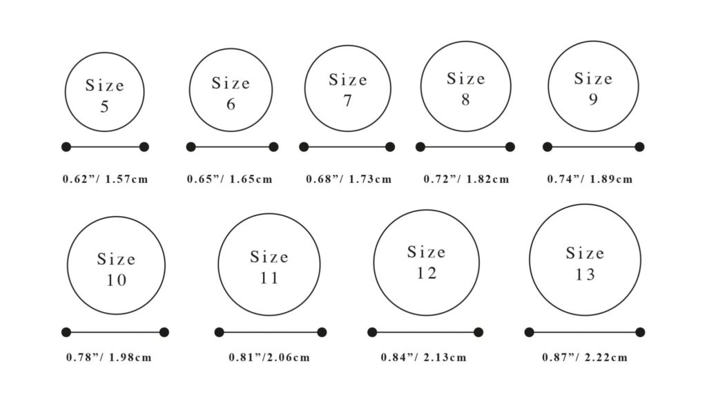 Printable Wedding Ring Size Chart