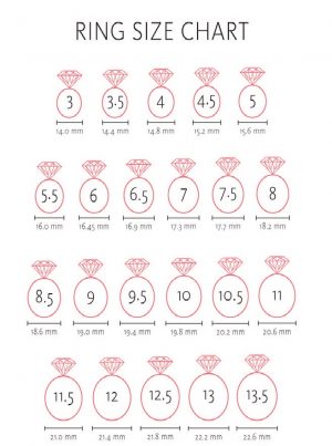 engagement wedding ring size chart printable