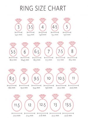 Engagement & Wedding Ring Size Chart Printable