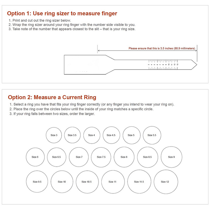 Engagement And Wedding Ring Size Chart Printable