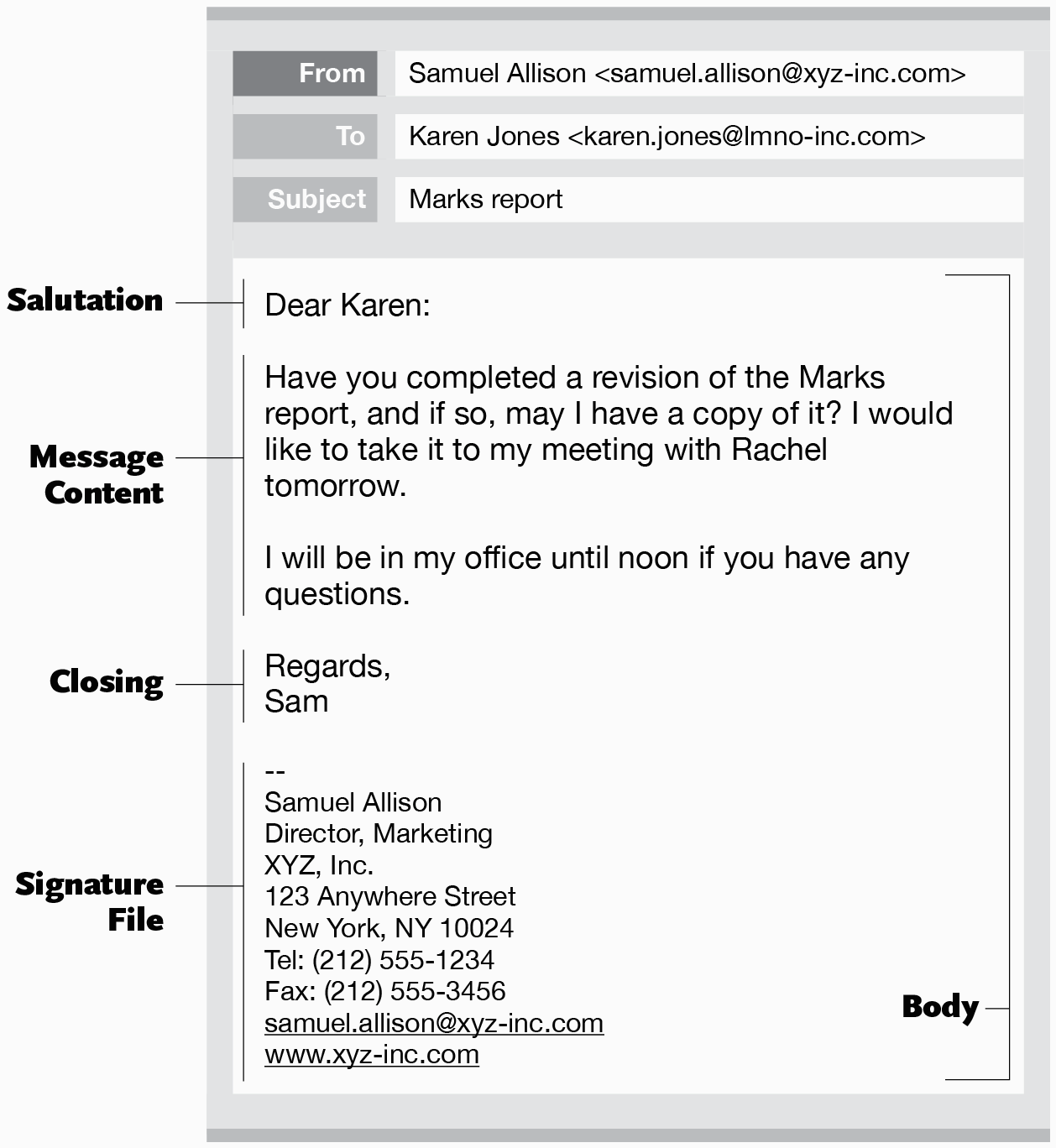 Professional Business Email Format Template Example