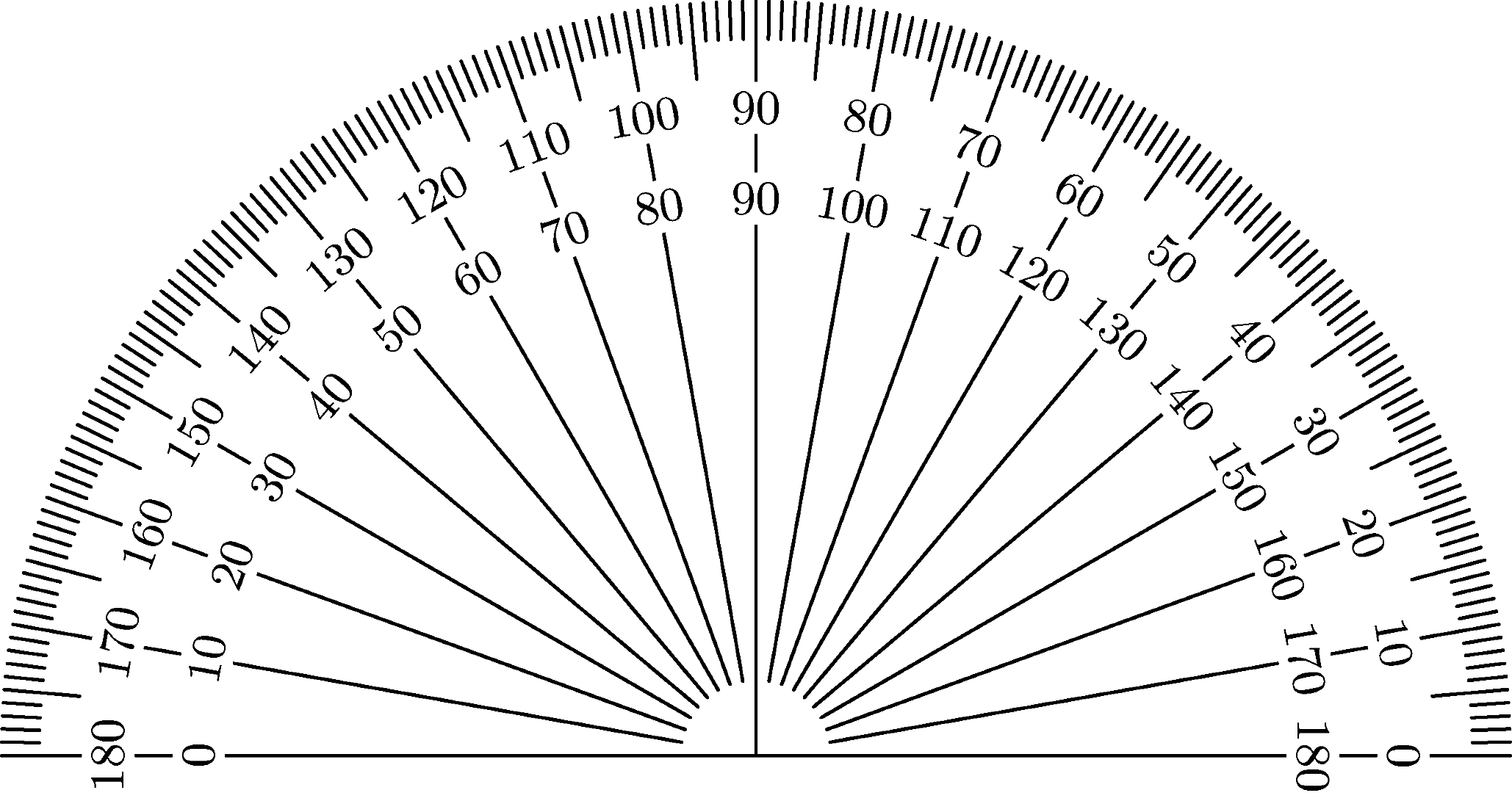 Free Printable Protractor 180 360 Pdf With Ruler