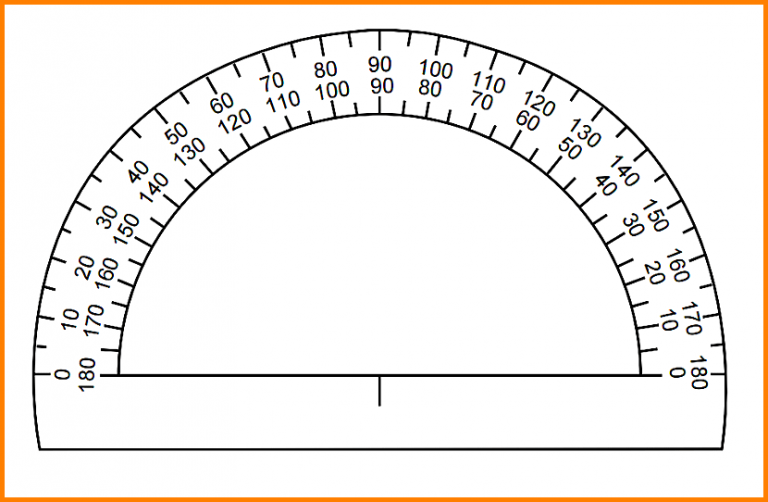 Free Printable Protractor 180° 360° Pdf with Ruler