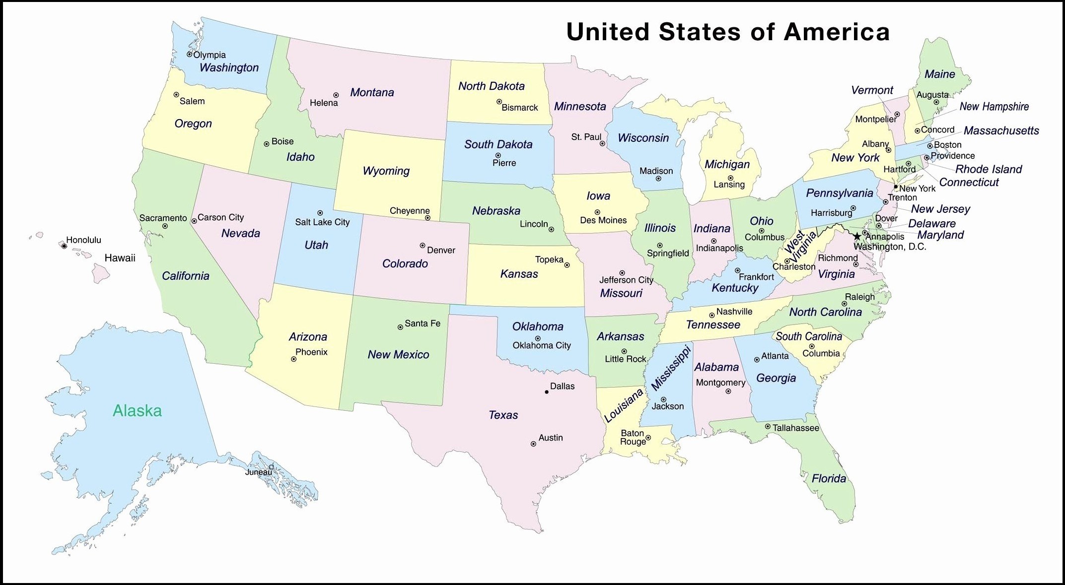 List Of Us 50 States Capitals Map Quiz One Platform For Digital