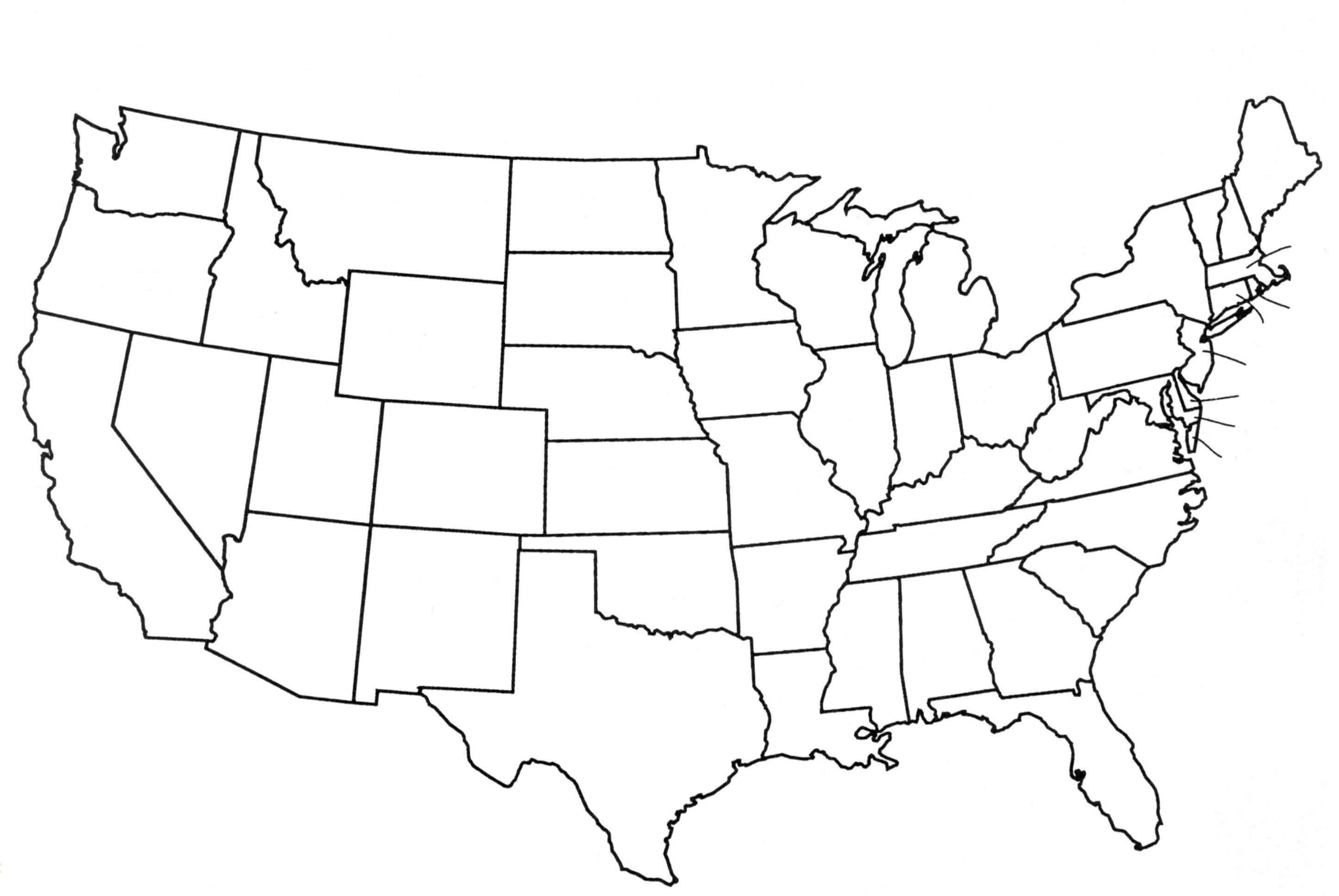 Free Printable Blank United States Map