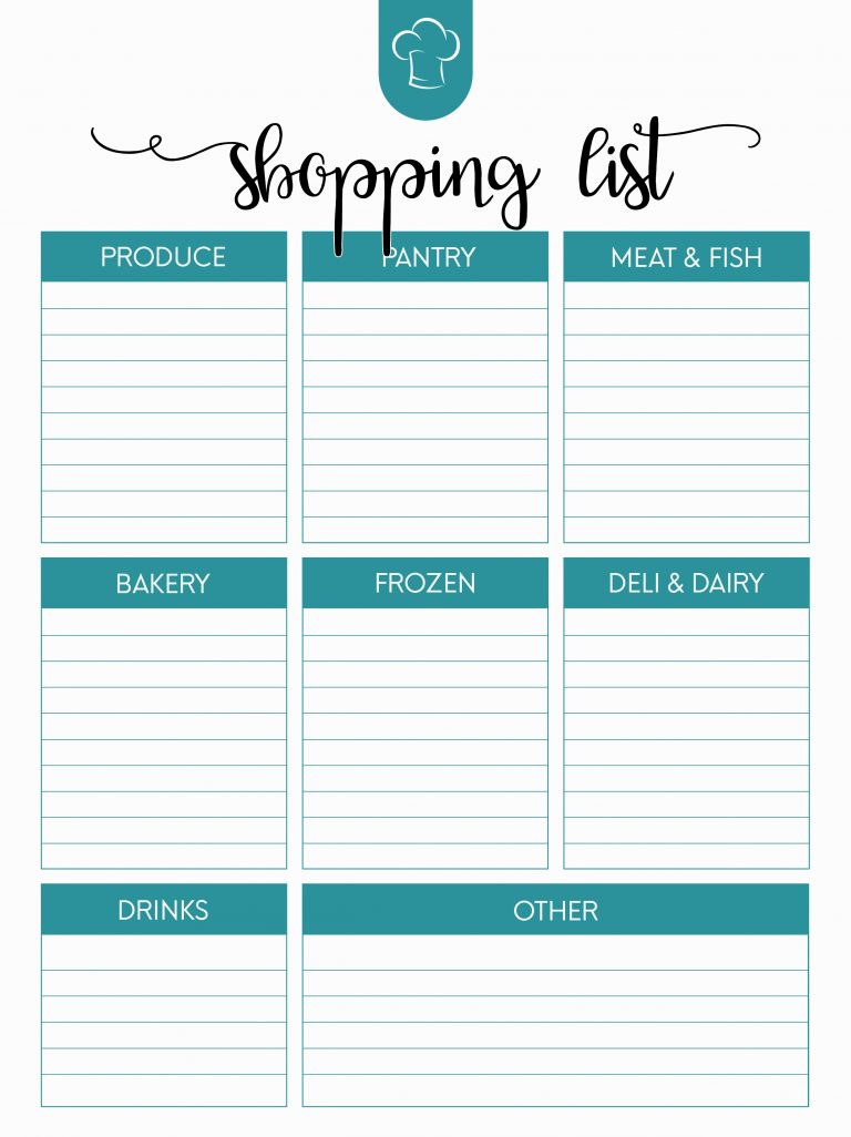 Free Grocery List Template Excel
