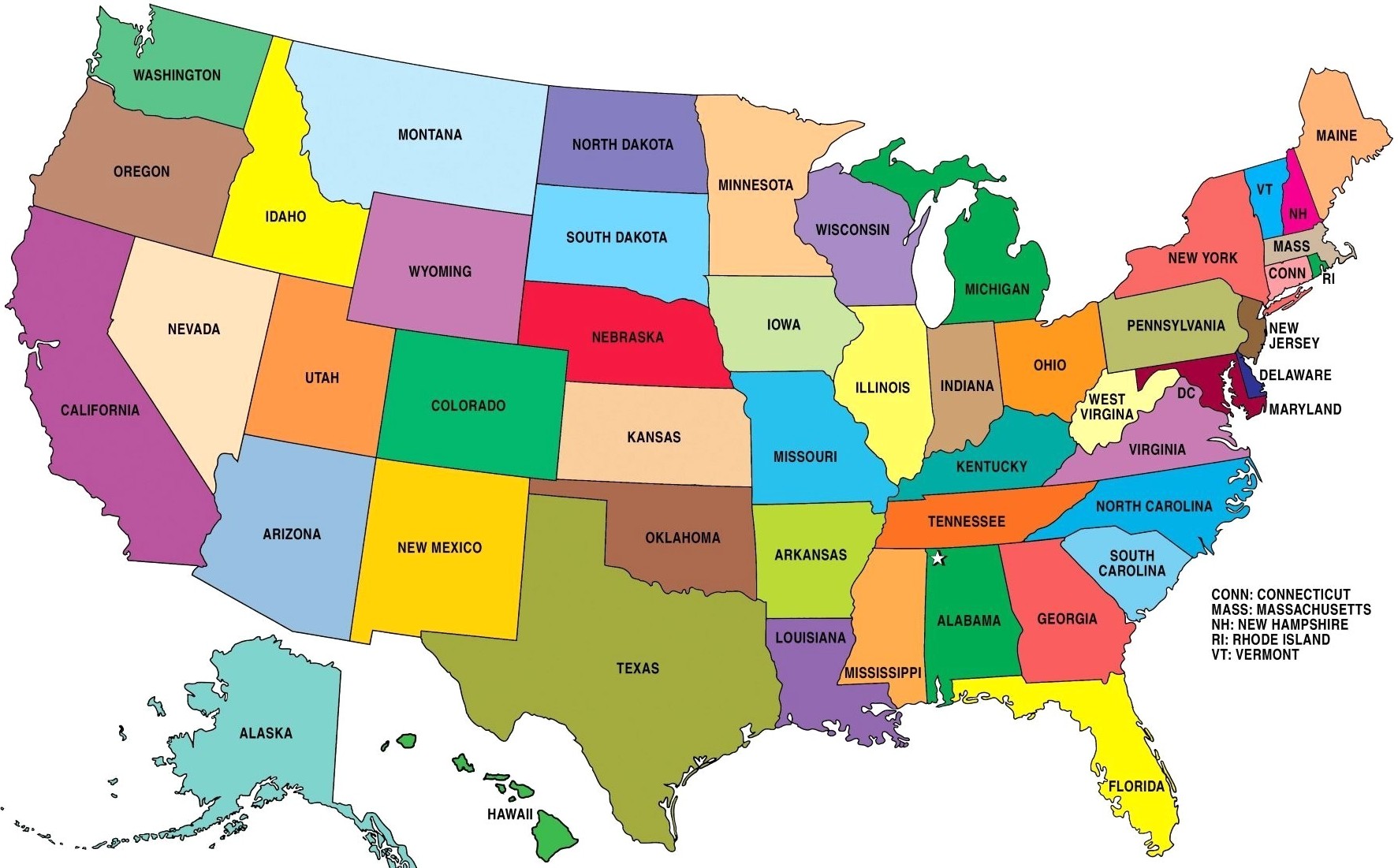 United States Map With Names