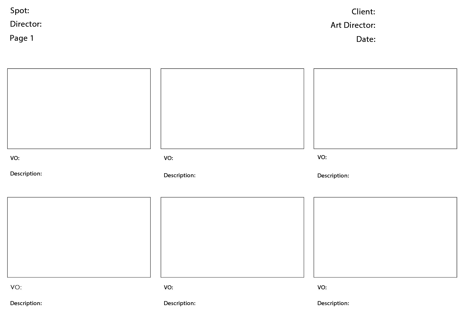 Professional Storyboard Template