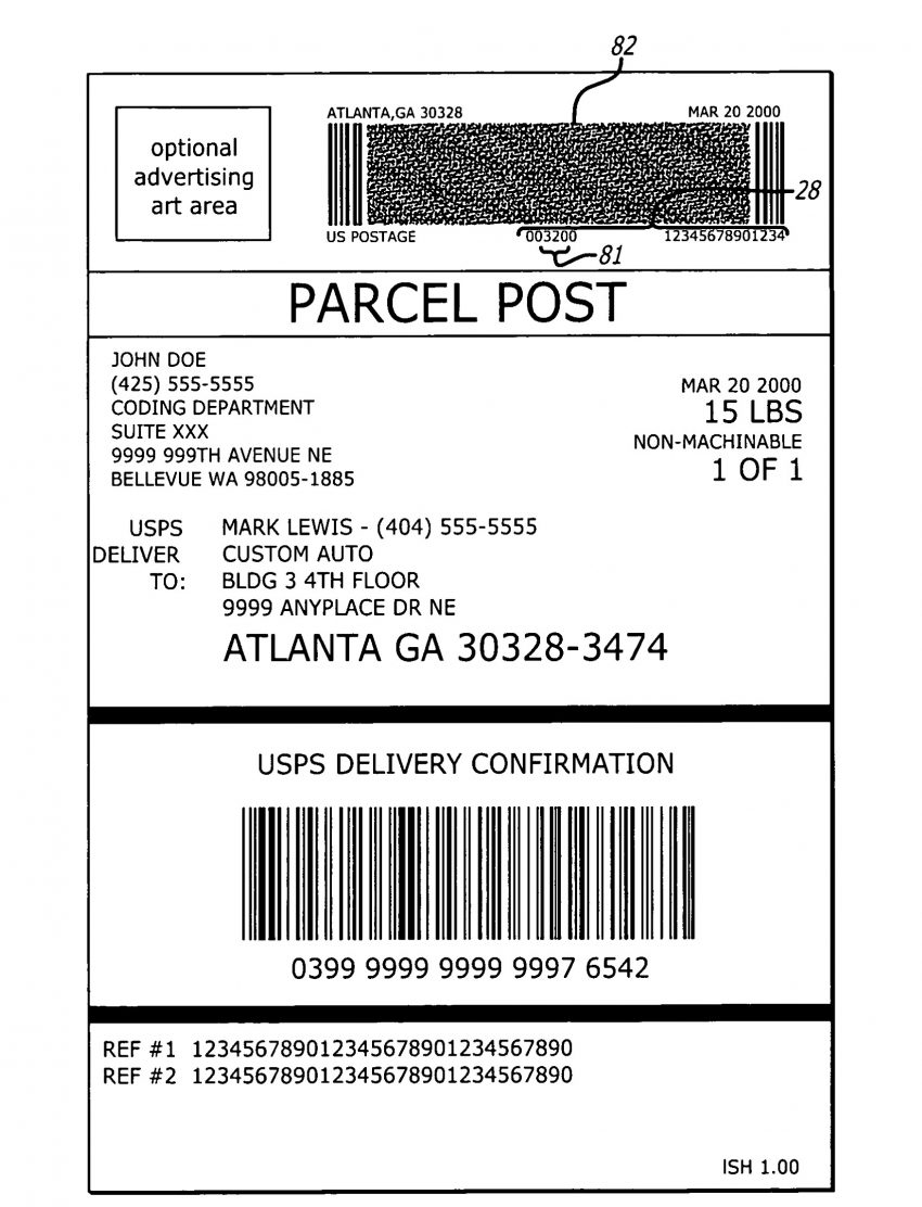 USPS Shipping Label Template Printable