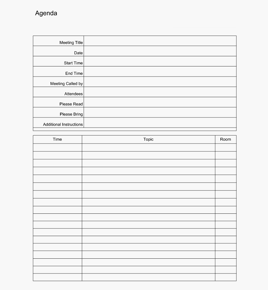 Meeting Agenda Template Word Excel