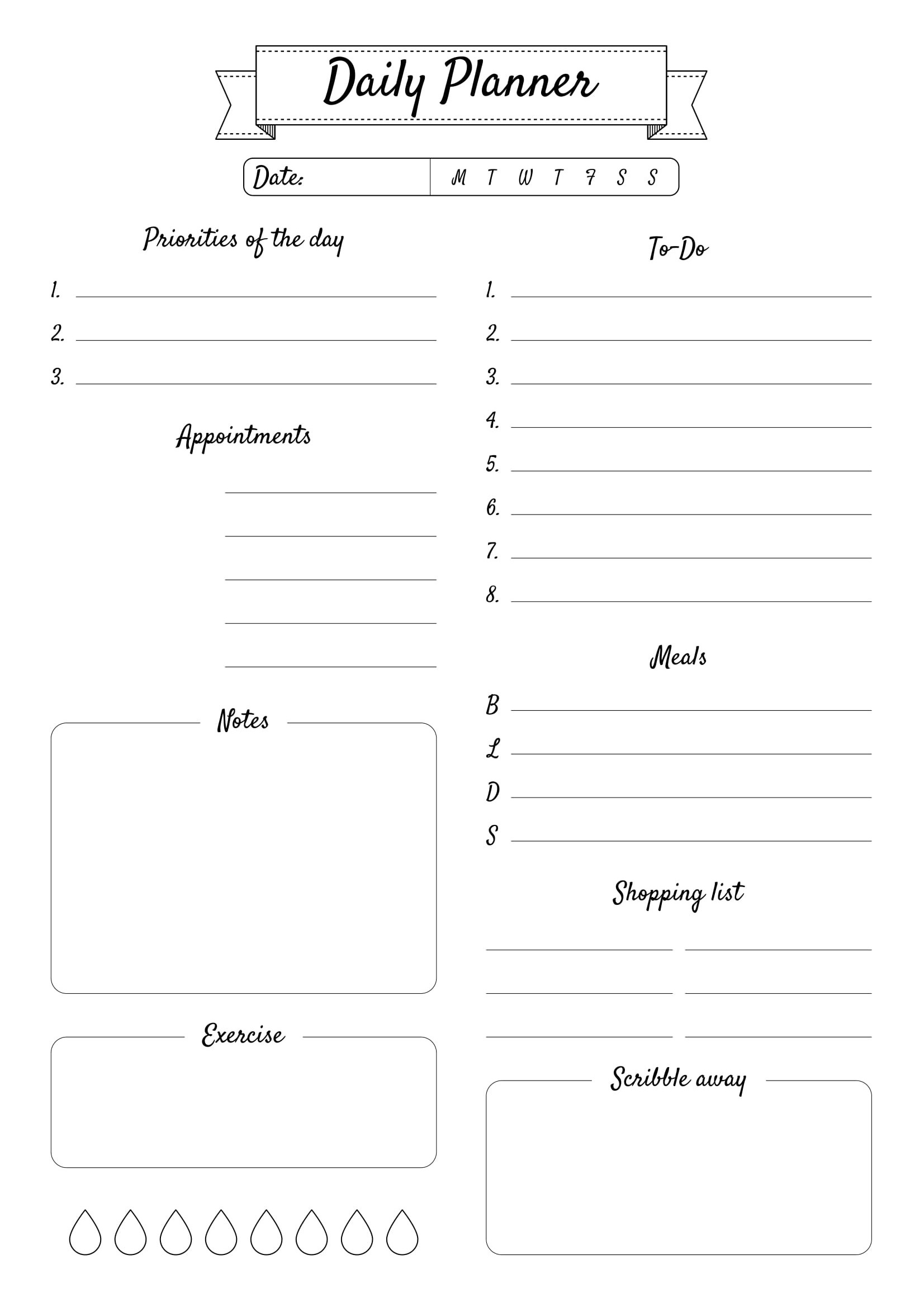 Free Printable Daily Planner Template