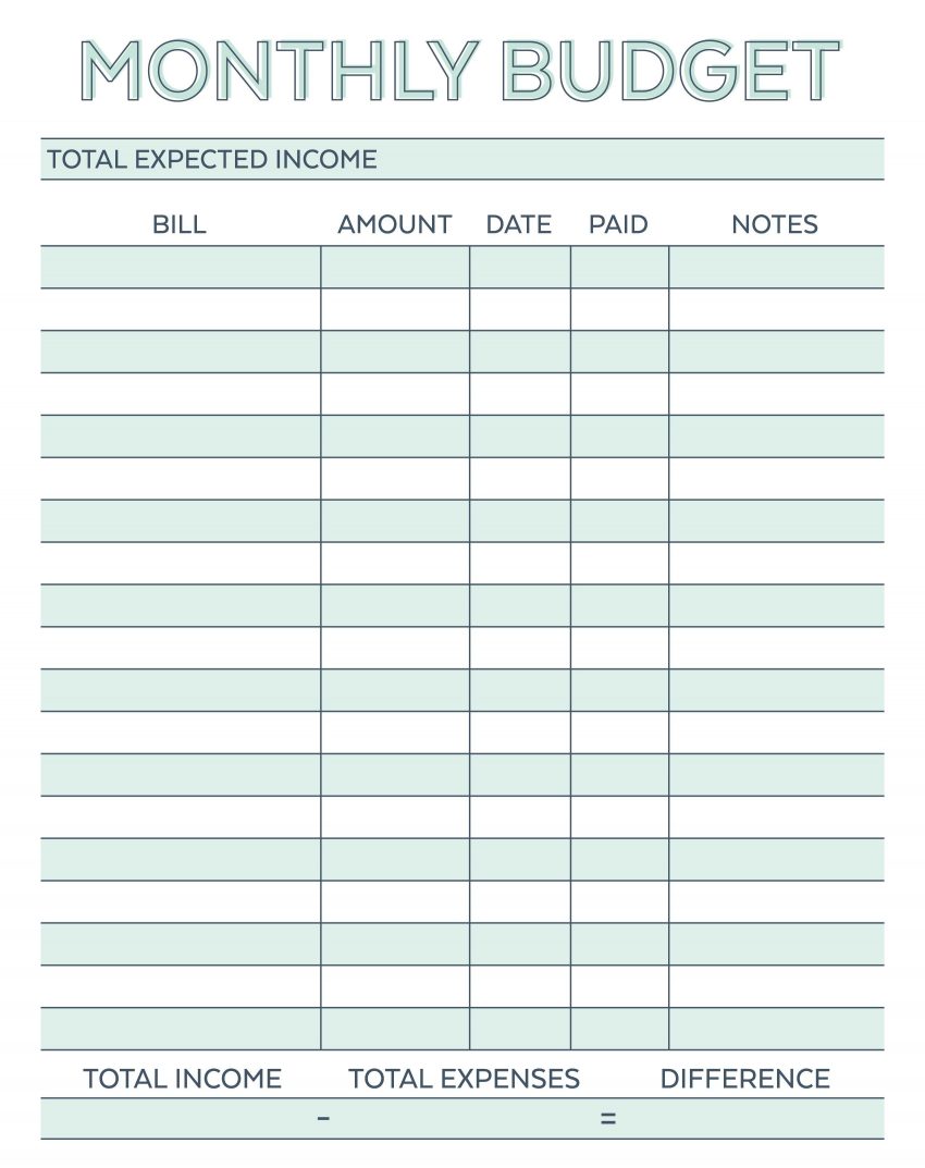 Free Monthly Budget Template Excel 