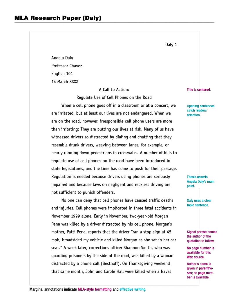 Mla Format Template Citation Pdf