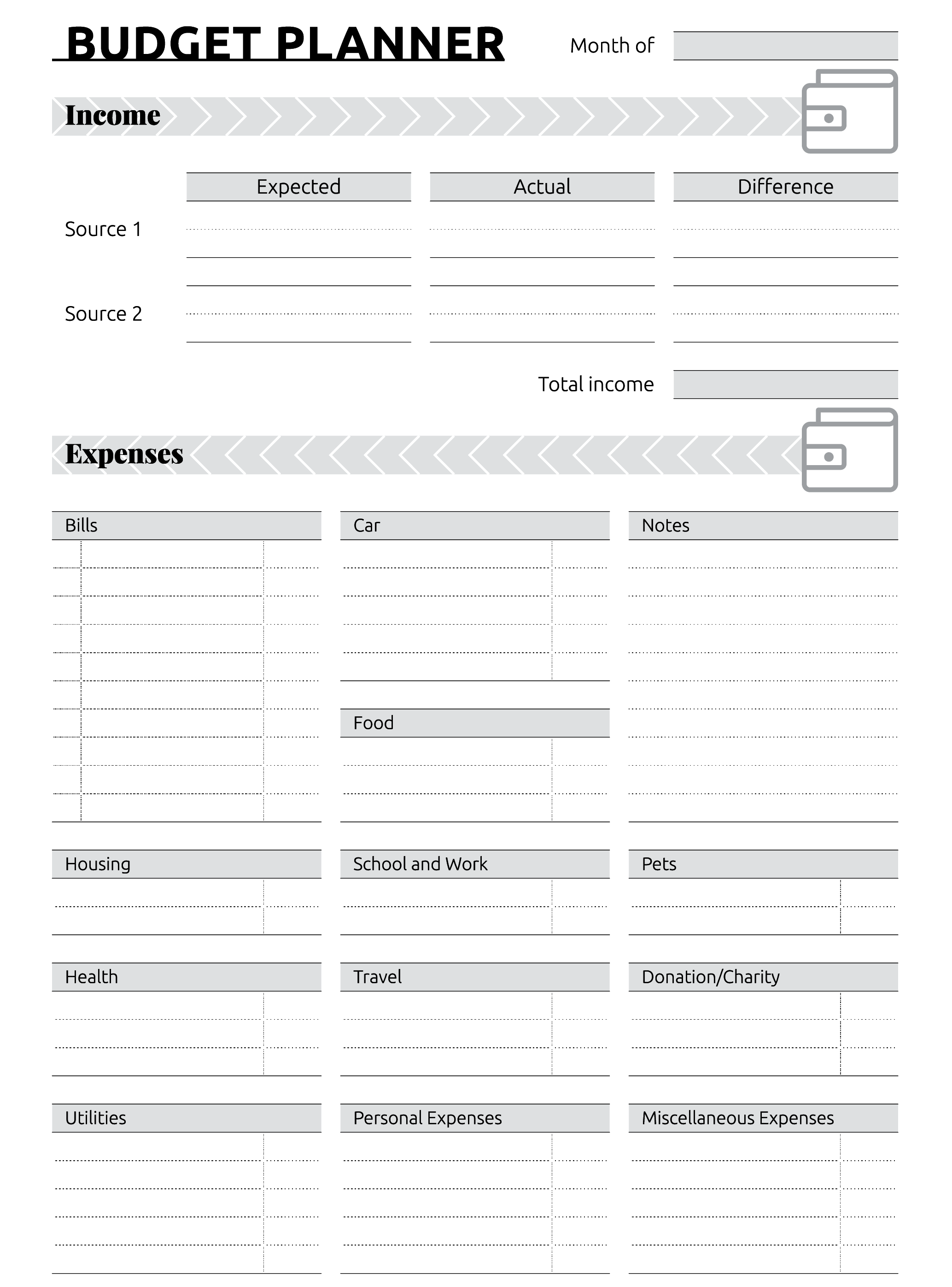 Free Monthly Budget Template Excel