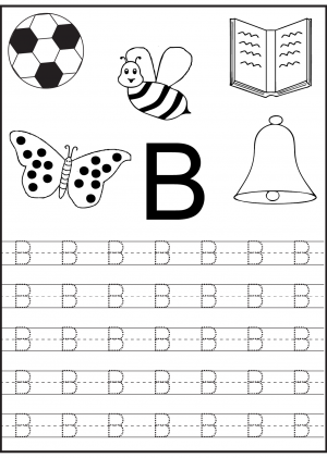 Printable Letter B Worksheets for Kindergarten Preschoolers