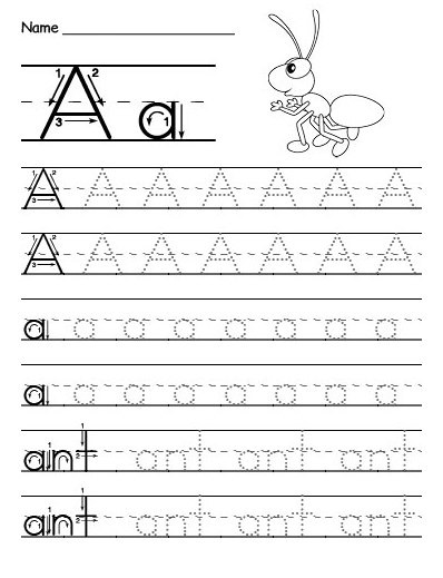 printable letter a worksheets for kindergarten