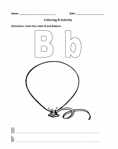 Printable Letter B Worksheets for Kindergarten Preschoolers