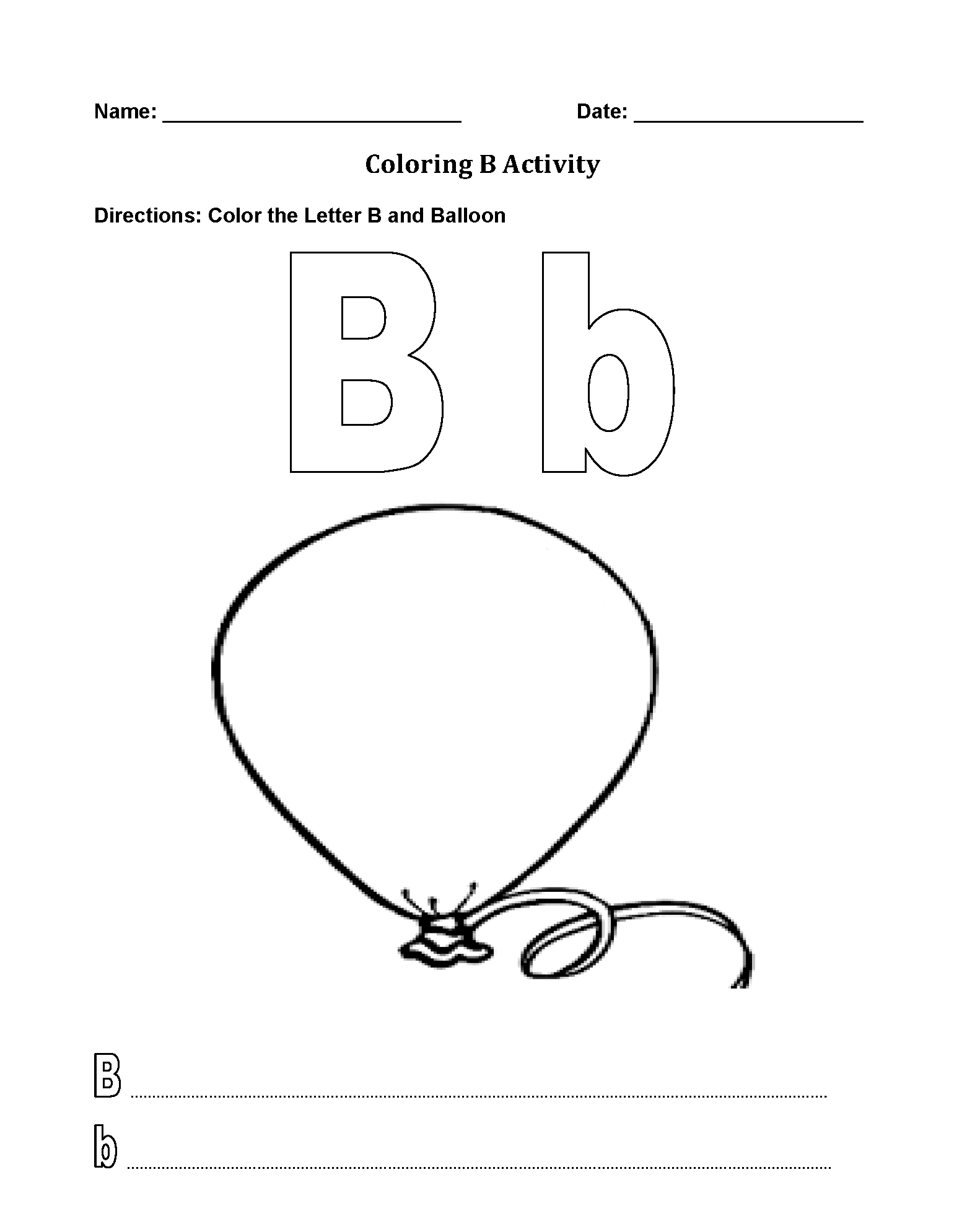 free printable worksheets letter b