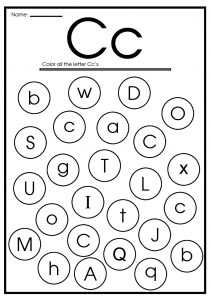 Printable Letter C Worksheets for Kindergarten Preschoolers