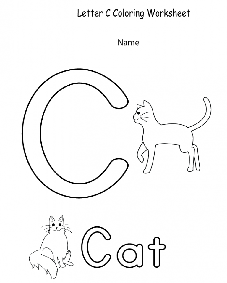 Printable Letter C Worksheets for Kindergarten Preschoolers