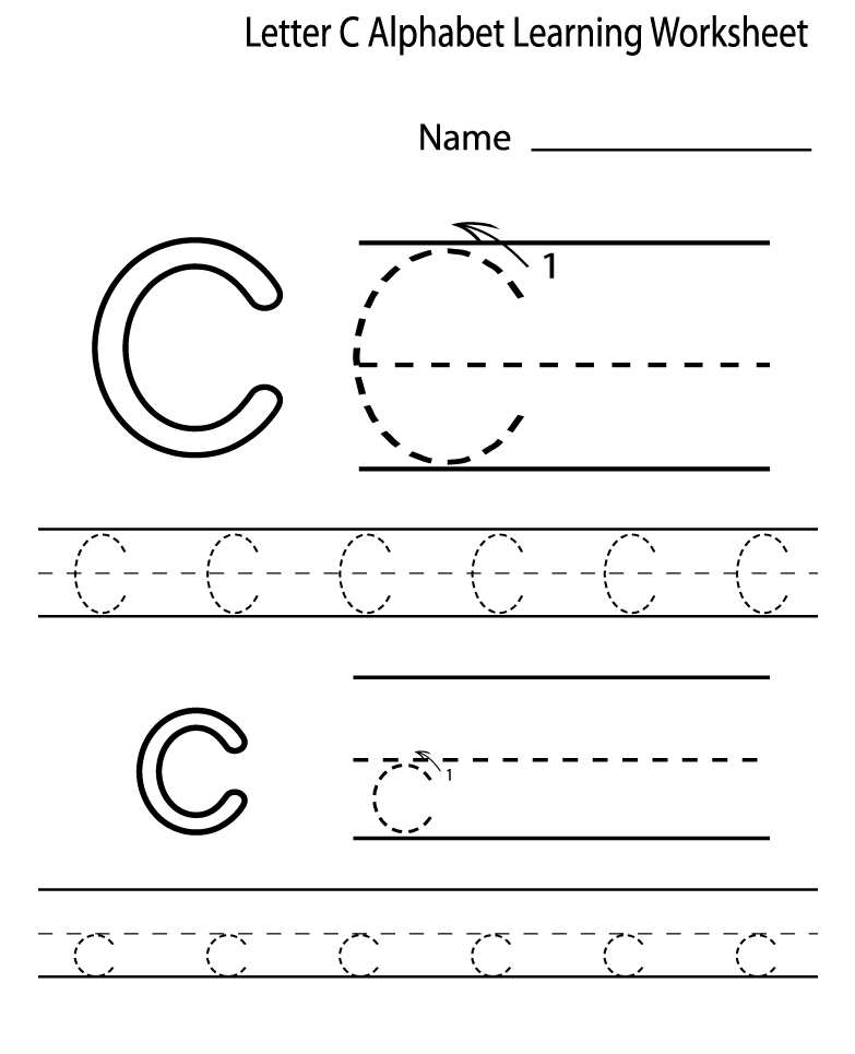 Printable Letter C Worksheets for Kindergarten Preschoolers