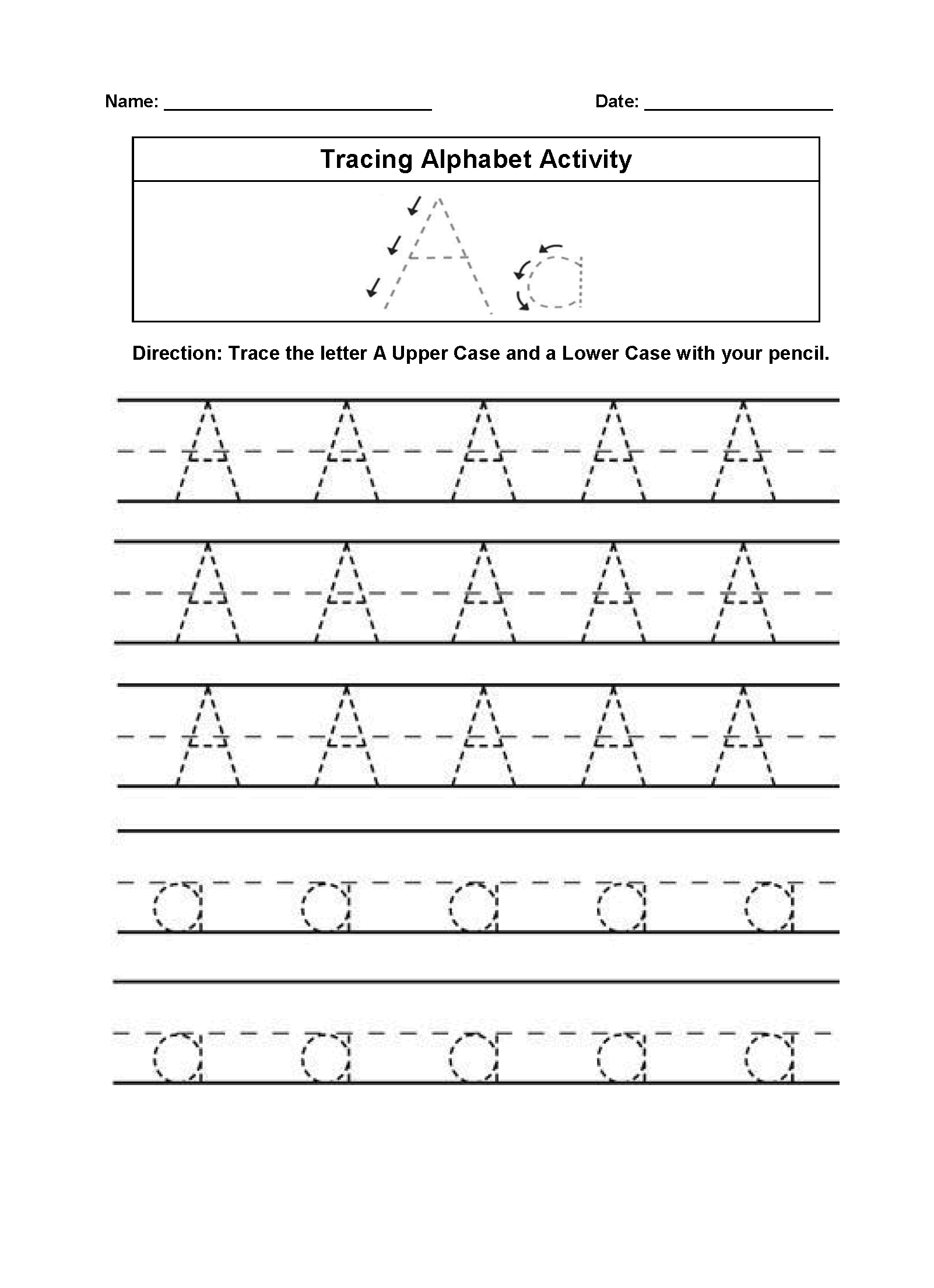Printable Letter A Worksheets for Kindergarten