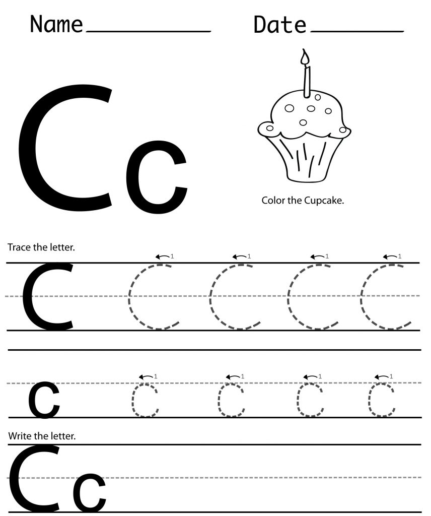 Printable Letter C Worksheets for Kindergarten Preschoolers