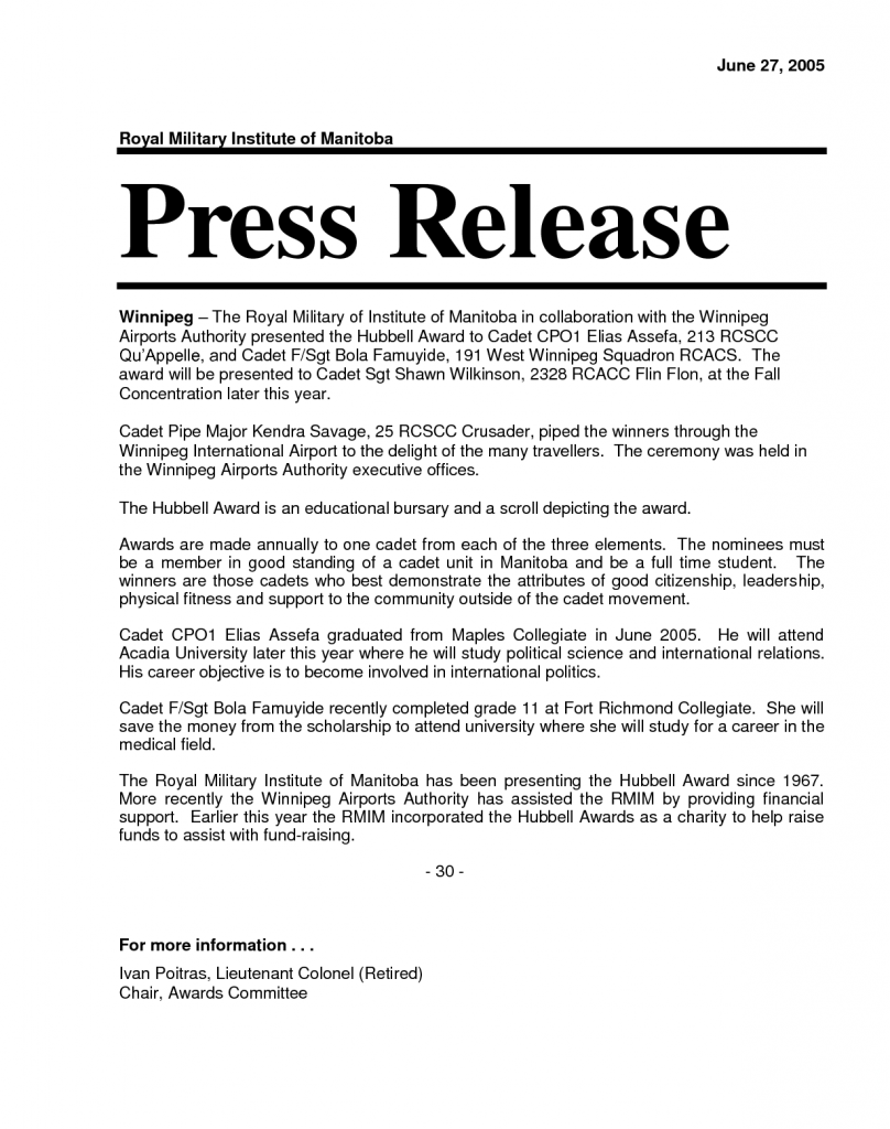 Free Press Release Template Word Digitally Credible Calendars Press 