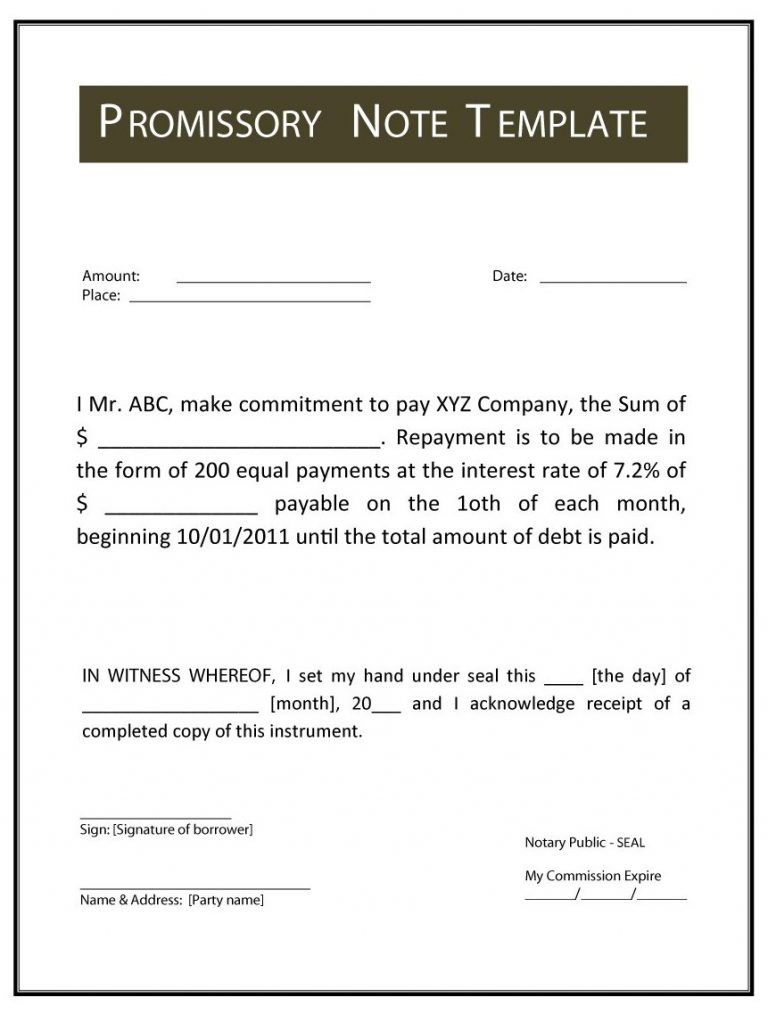 Free Promissory Note
